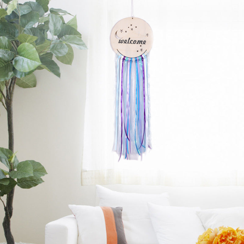 Home Decor Wood Plank Mermaid Blue Dream Catcher Room Decor Wall Hanging Wall Decoration eprolo
