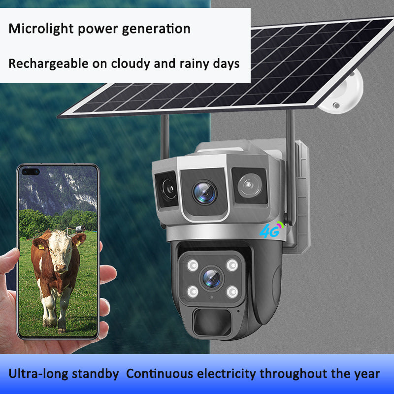 V380PRO-9 Solar powered WiFi Outdoor Waterproof Ball Machine HD Monitoring Camera Remote Uninterrupted Power eprolo