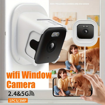 Night Vision Window Mount Smart Panoramic Camera for Home Security, HD Surveillance Camera eprolo