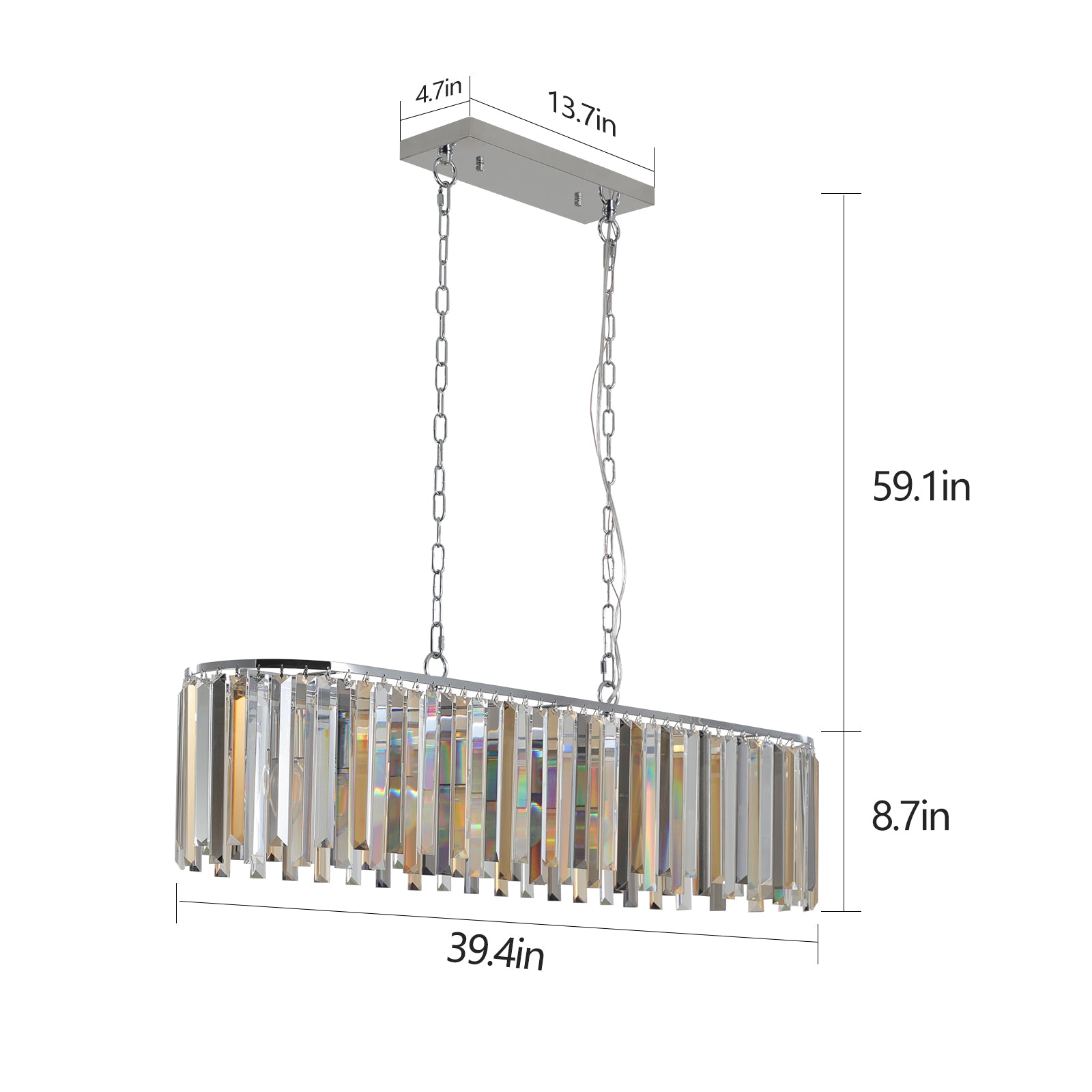 Modern Oval Crystal ceiling chandelier Luxury Home Decor Light Fixture eprolo