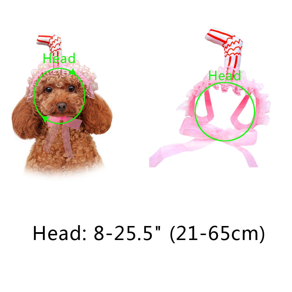 Lace Dog Hat Cap Pet Headwear Hats With Ear Holes Cute Straw Design Birthday Party Accessories eprolo