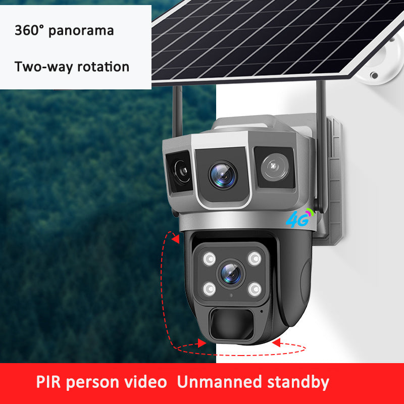 V380PRO-9 Solar powered WiFi Outdoor Waterproof Ball Machine HD Monitoring Camera Remote Uninterrupted Power eprolo