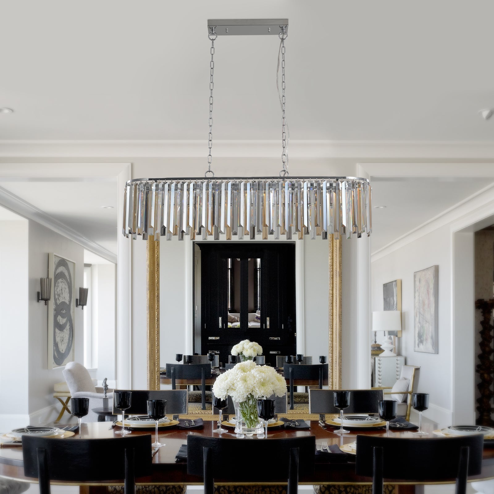 Modern Oval Crystal ceiling chandelier Luxury Home Decor Light Fixture eprolo