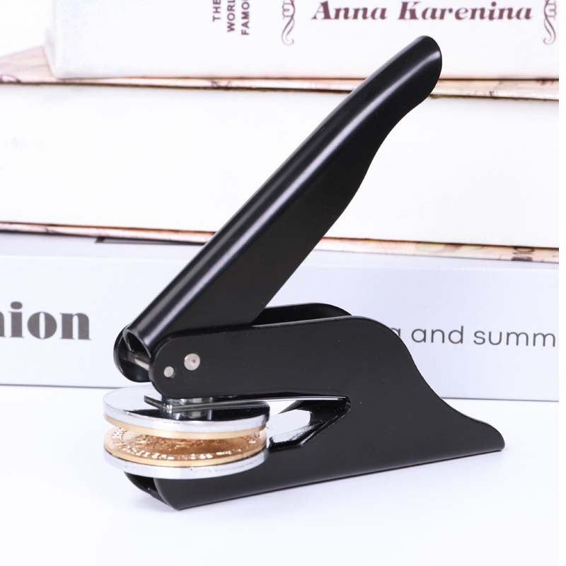 Upload Your Logo – Custom Logo Steel Embossing Die, Stainless Steel Desktop Hand Press Stamp for Advertising Relief & Debossing eprolo