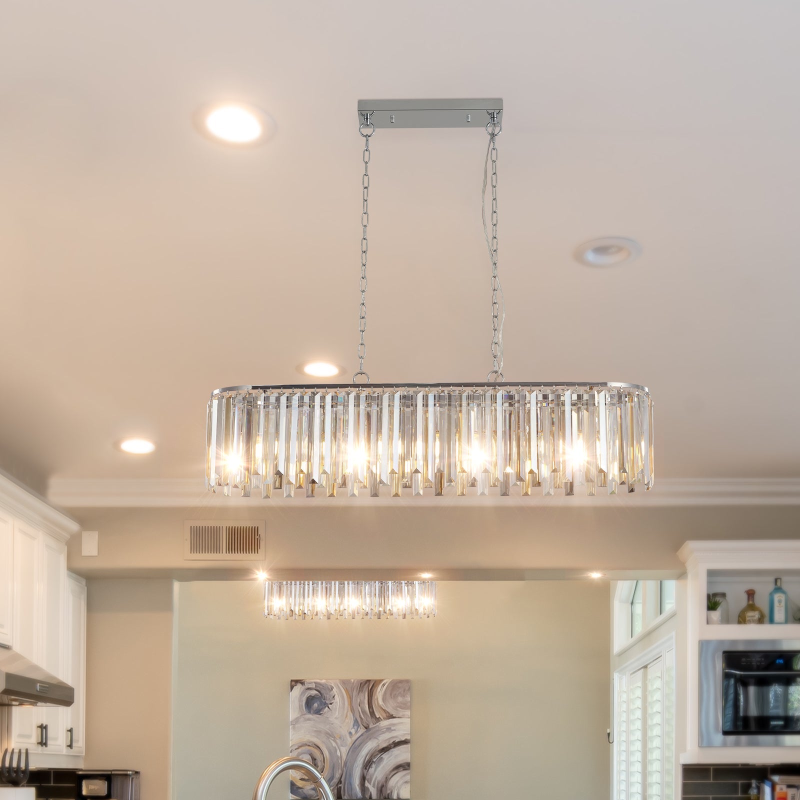 Modern Oval Crystal ceiling chandelier Luxury Home Decor Light Fixture eprolo