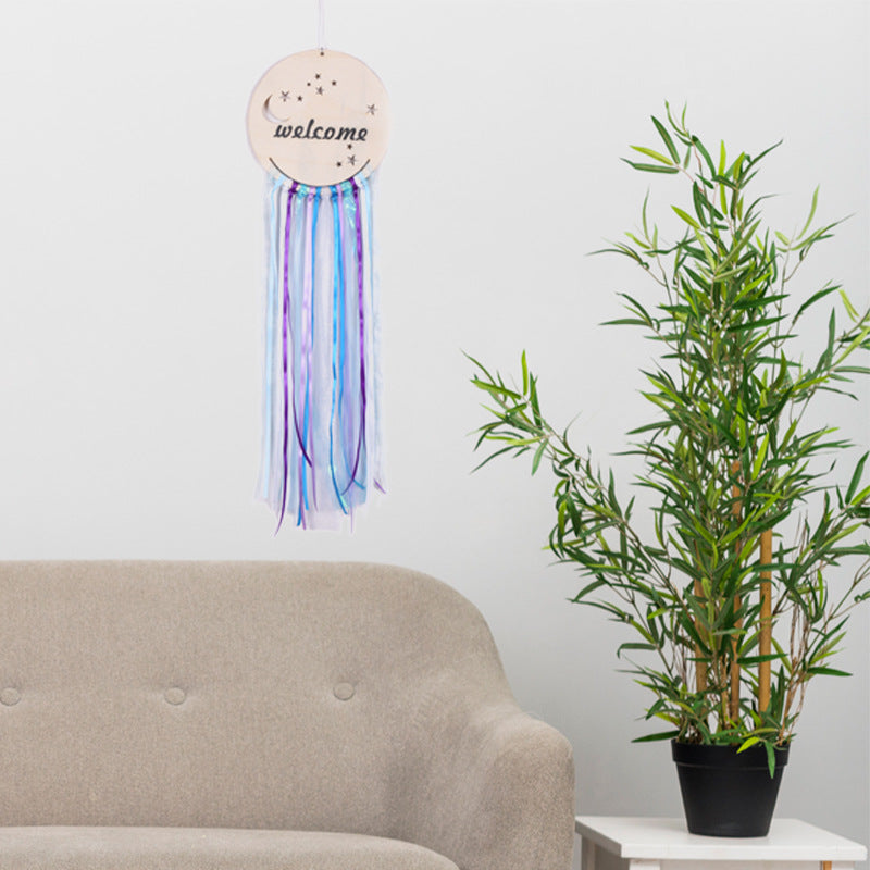 Home Decor Wood Plank Mermaid Blue Dream Catcher Room Decor Wall Hanging Wall Decoration eprolo
