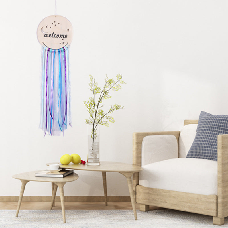Home Decor Wood Plank Mermaid Blue Dream Catcher Room Decor Wall Hanging Wall Decoration eprolo