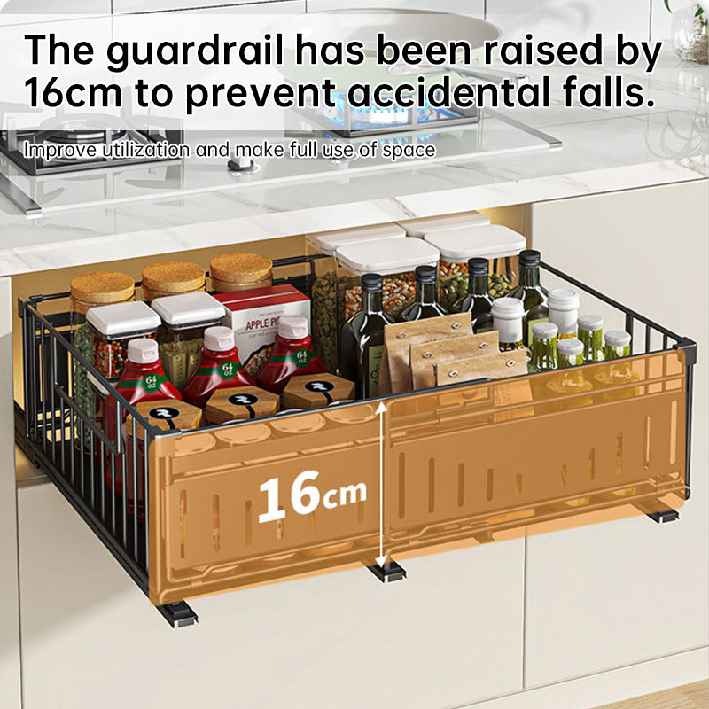Telescopic Kitchen Drawer Organizer, Adjustable Slide-Out Storage Rack (33-49cm) eprolo