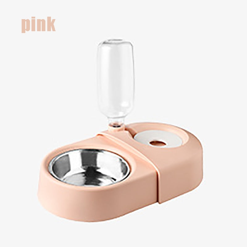 Dogs Cats Bowl and Drinking Fountains with Automatic Water Outlet Anti-overturning Feeders Plastic Feeding Bowl Pet Accessories eprolo