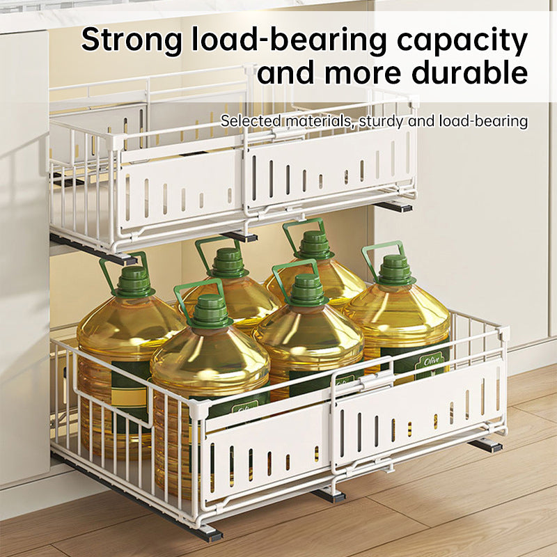 Telescopic Kitchen Drawer Organizer, Adjustable Slide-Out Storage Rack (33-49cm) eprolo