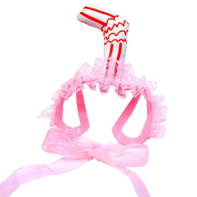 Lace Dog Hat Cap Pet Headwear Hats With Ear Holes Cute Straw Design Birthday Party Accessories eprolo