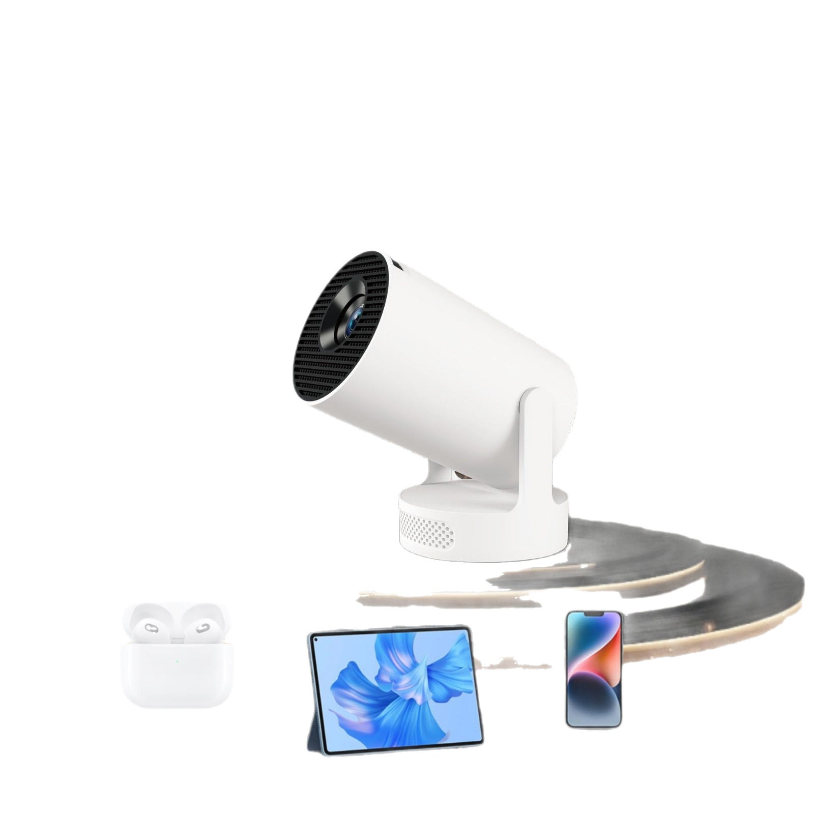 HY300Ultra Portable Projector H713 Android Barrel High-Definition Home Outdoor Projector eprolo