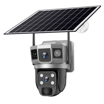V380PRO-9 Solar powered WiFi Outdoor Waterproof Ball Machine HD Monitoring Camera Remote Uninterrupted Power eprolo