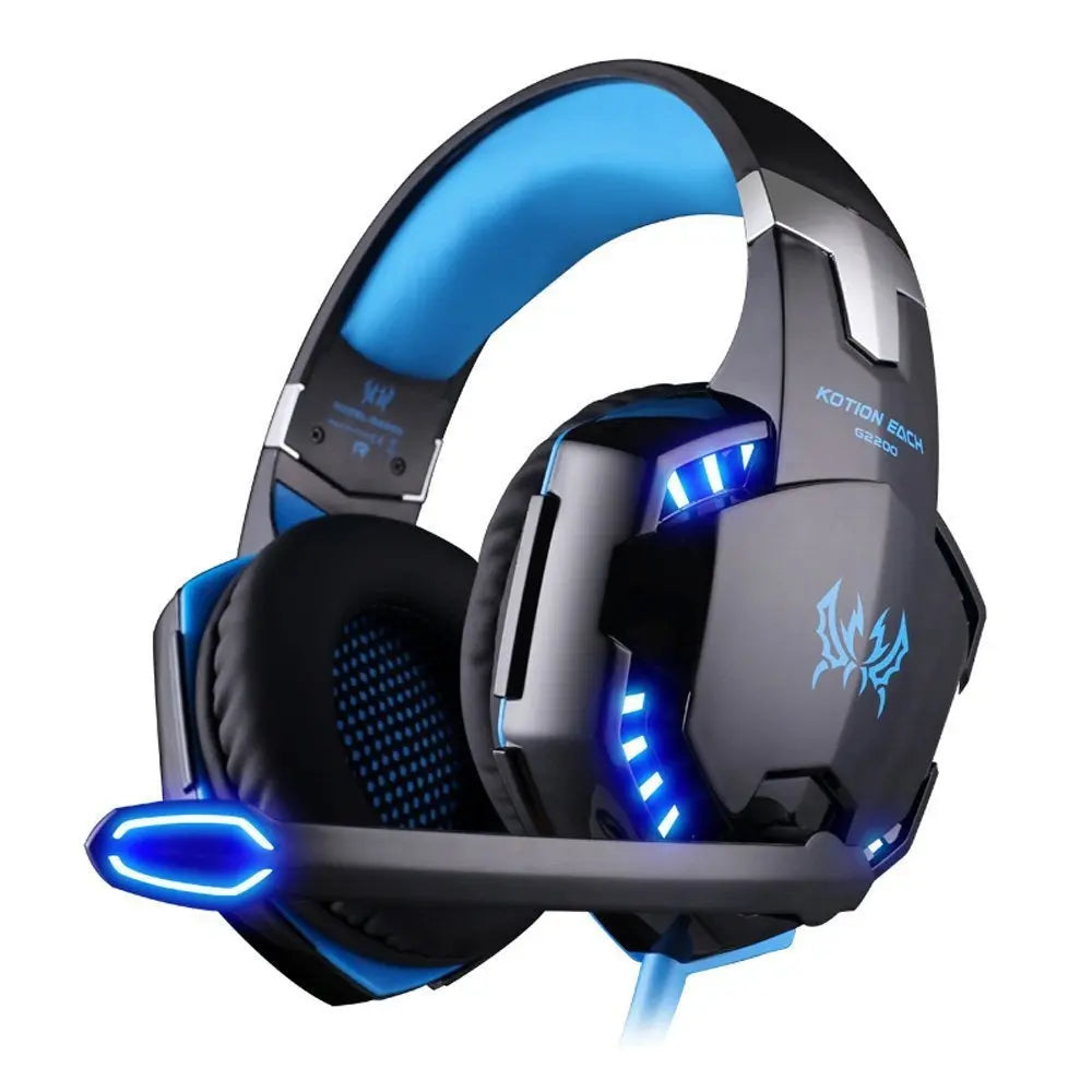 G2000 Head Mounted Gaming Earphones with Wired Illumination Heavy Bass Earphones Computer Esports PS4 Earphones eprolo