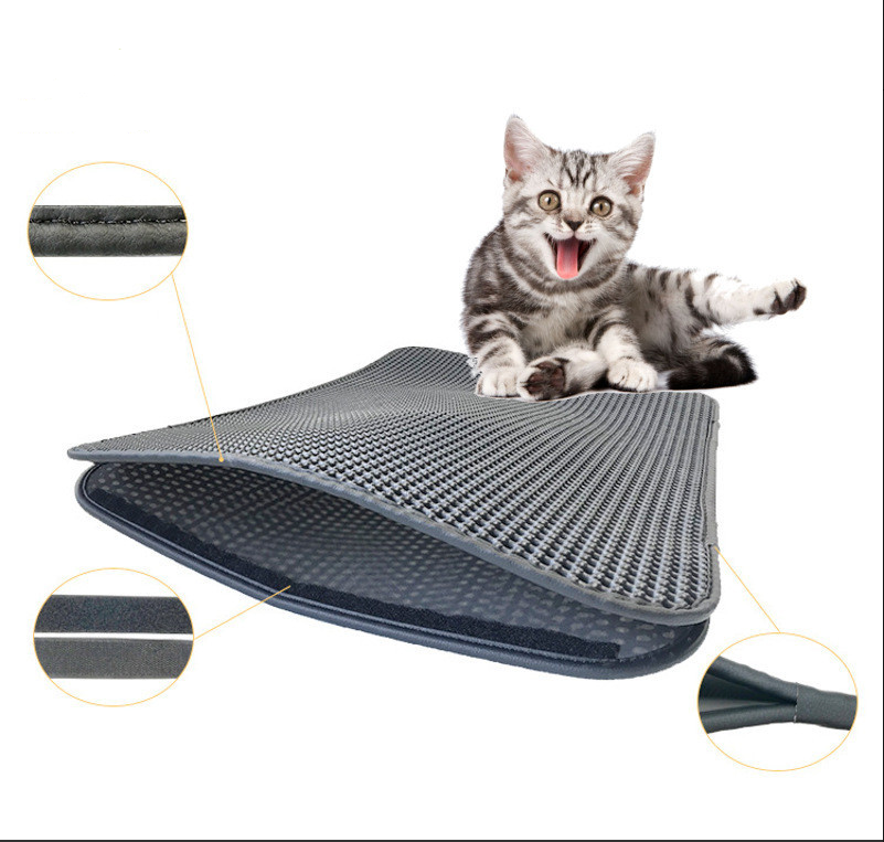Waterproof Pet Cat Litter Mat EVA Double Layer Cat Litter Trapping Pet Litter Cat Mat Clean Pad Products For Cats Accessories eprolo