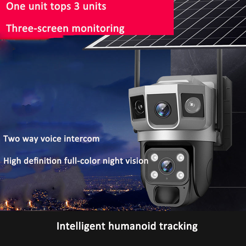 V380PRO-9 Solar powered WiFi Outdoor Waterproof Ball Machine HD Monitoring Camera Remote Uninterrupted Power eprolo