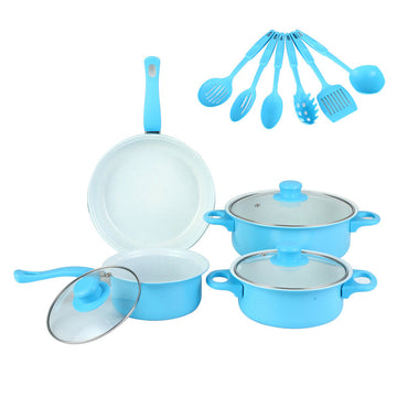 13-Piece Premium Non-Stick Cookware Set: Frying Pans, Casserole, Wok, Multi-Func, Stylish, Durable, Outdoor-Ready eprolo