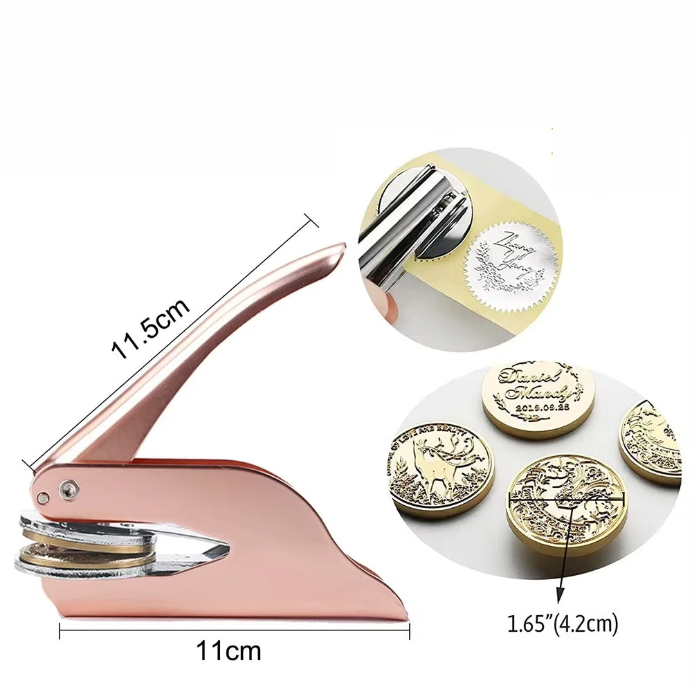 Upload Your Logo – Custom Logo Steel Embossing Die, Stainless Steel Desktop Hand Press Stamp for Advertising Relief & Debossing eprolo