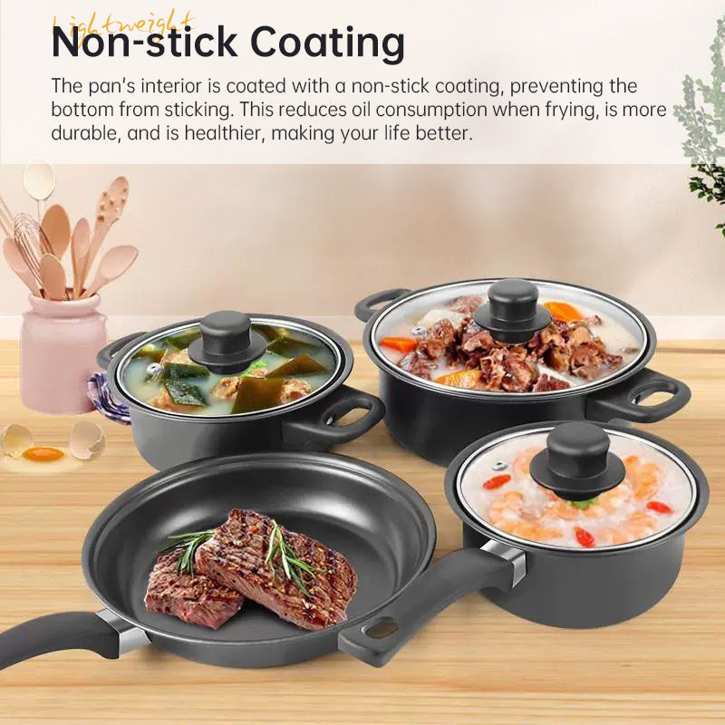 13-Piece Premium Non-Stick Cookware Set: Frying Pans, Casserole, Wok, Multi-Func, Stylish, Durable, Outdoor-Ready eprolo