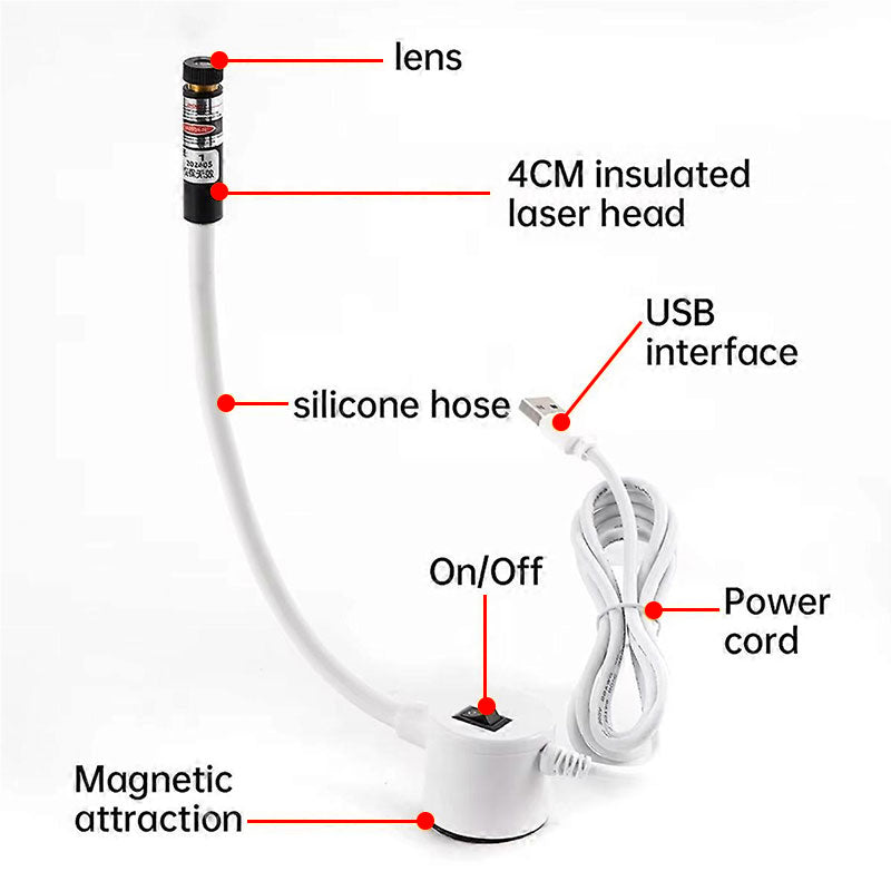 Polyester-Body Alignment Guide Light | Hands-Free Magnetic USB Lamp for Straight/Cross Line Projection eprolo