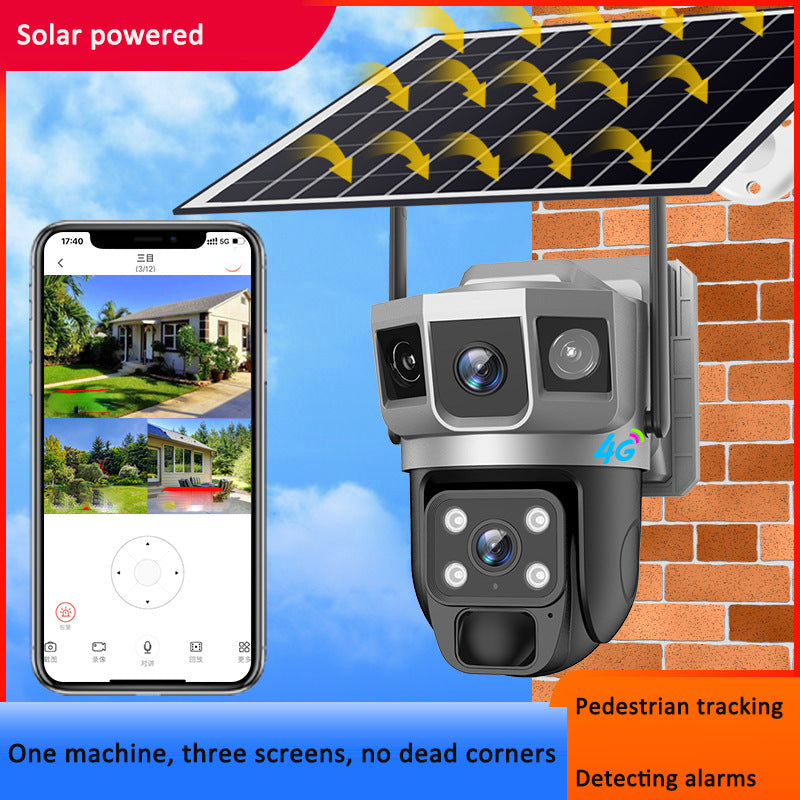 V380PRO-9 Solar powered WiFi Outdoor Waterproof Ball Machine HD Monitoring Camera Remote Uninterrupted Power eprolo
