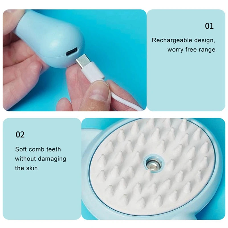 Cats Steamy Brush Pet Dog Brush Electric Spray Cat Hair Brushes Pet Grooming Massage Comb Hair Removal Pet Accessories eprolo