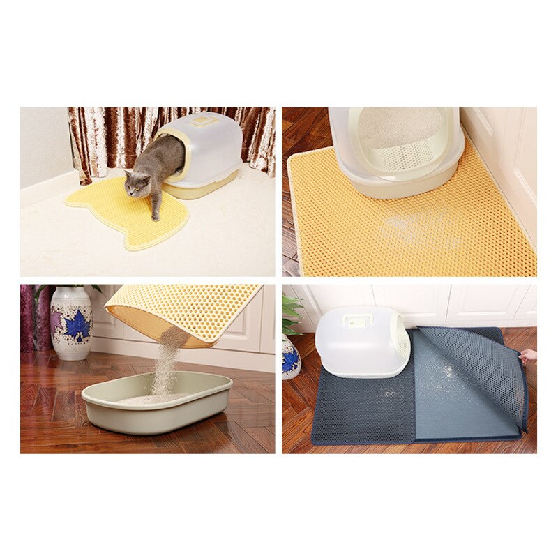 Waterproof Pet Cat Litter Mat EVA Double Layer Cat Litter Trapping Pet Litter Cat Mat Clean Pad Products For Cats Accessories eprolo