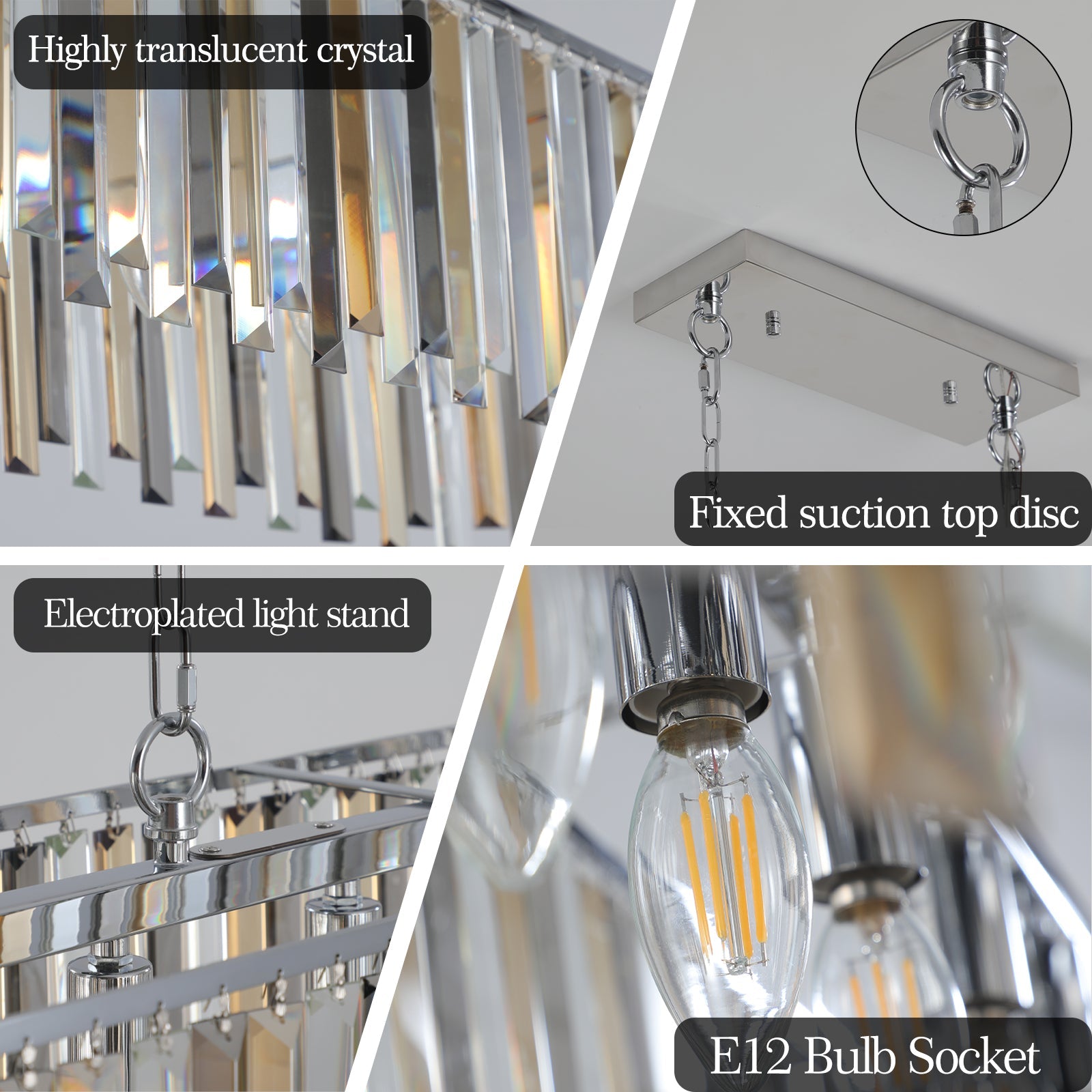 Modern Oval Crystal ceiling chandelier Luxury Home Decor Light Fixture eprolo