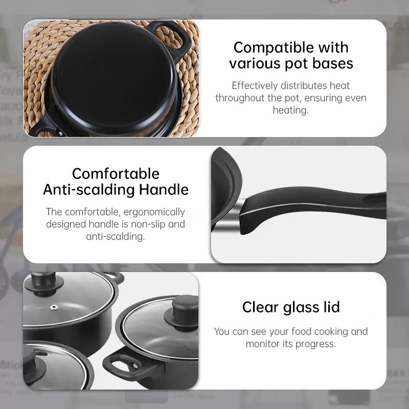 13-Piece Premium Non-Stick Cookware Set: Frying Pans, Casserole, Wok, Multi-Func, Stylish, Durable, Outdoor-Ready eprolo